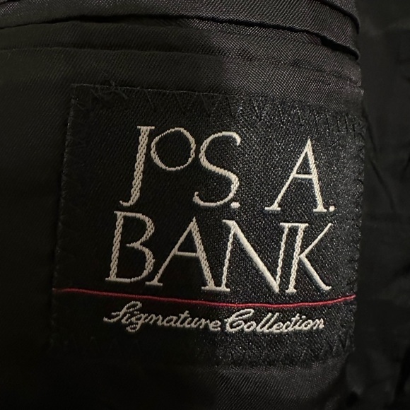 Jos A Banks Silk and Camel Hair Blend Black Micro Herringbone Blazer Suit 46R - Picture 9 of 9